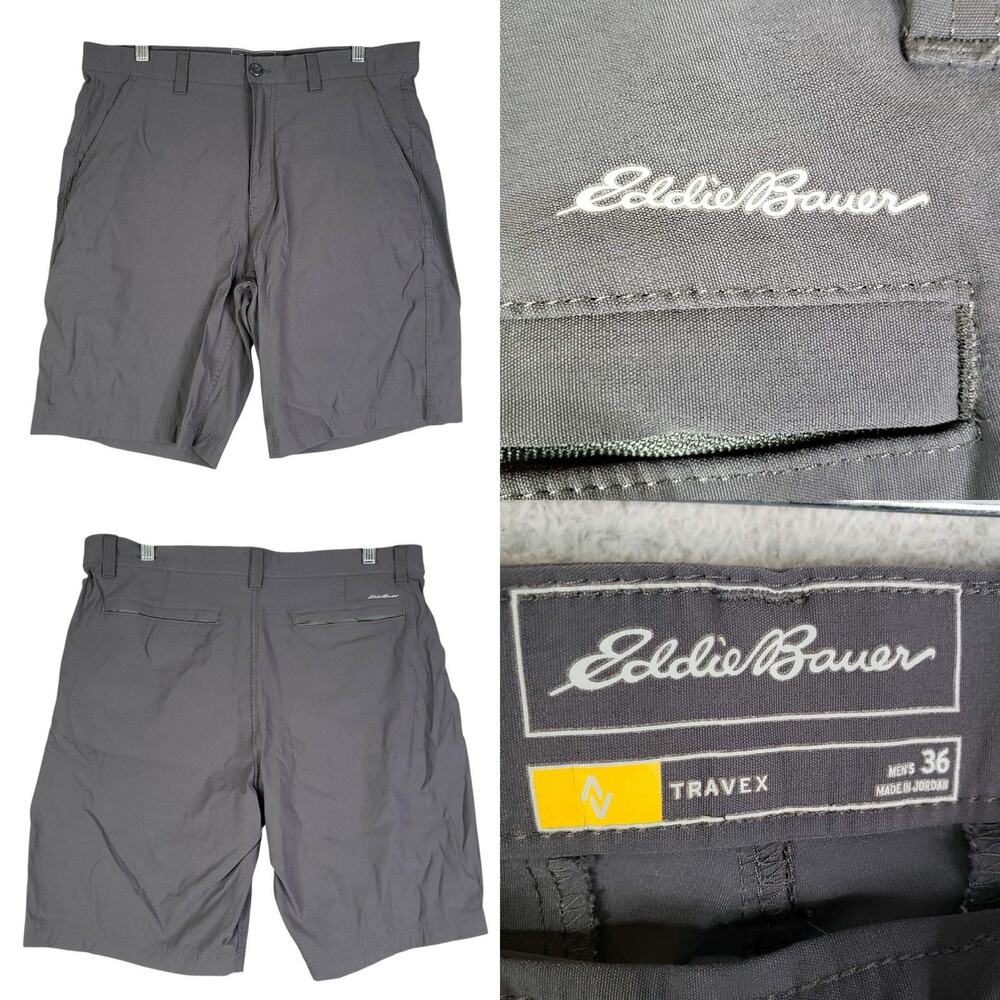 Eddie Bauer Shorts Mens 36 Gray Nylon Travex Active Performance Outdoor Athletic